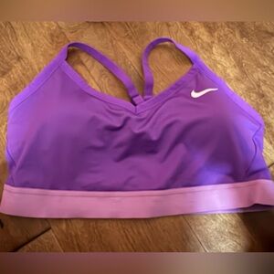 Nike Purple Sports Bra with White Logo